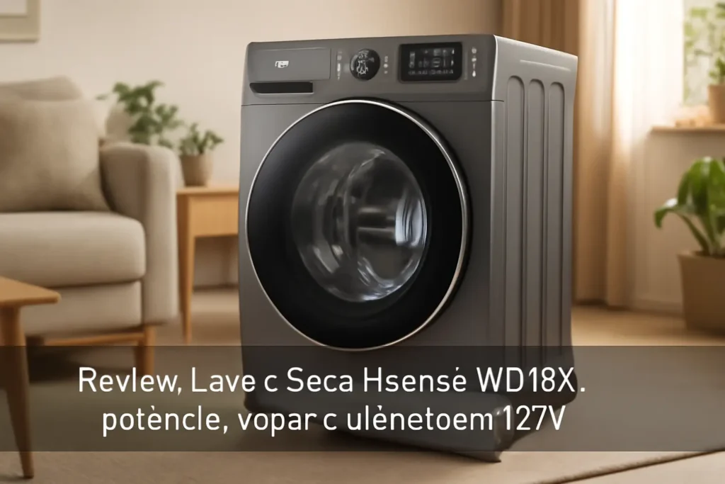 Lava e Seca Hisense WD13X: potência, vapor e silêncio em 127V