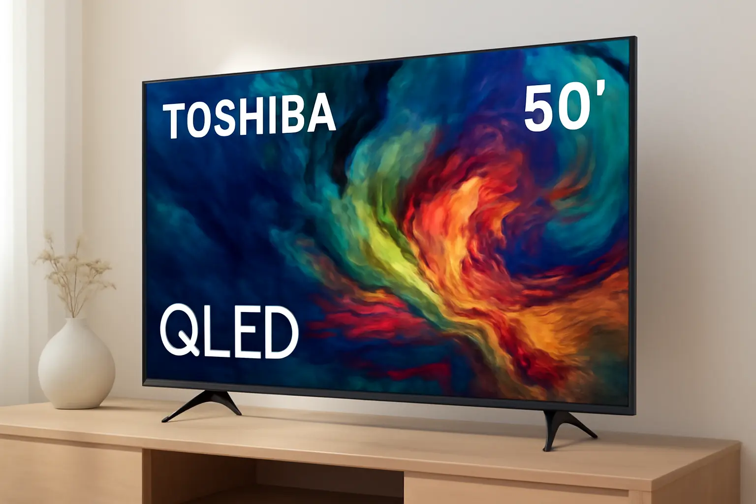 Smart TV QLED 50” Toshiba: qualidade de imagem surpreendente