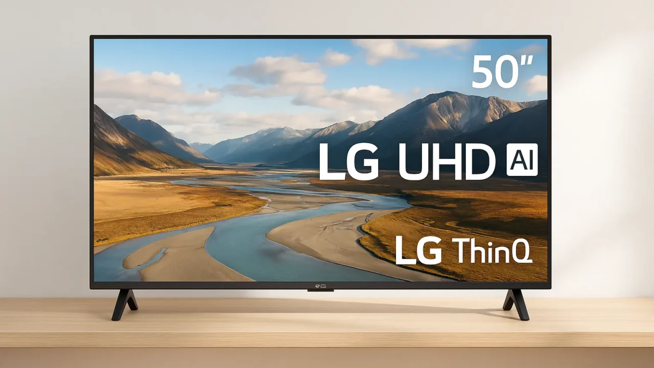 Melhor smart TV 50 4K LG UHD ThinQ AI com α7 Gen8