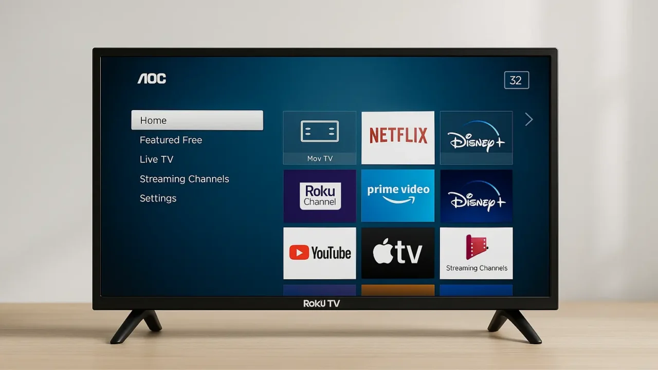 Smart TV 32 polegadas AOC Roku bom e barato que valem a pena