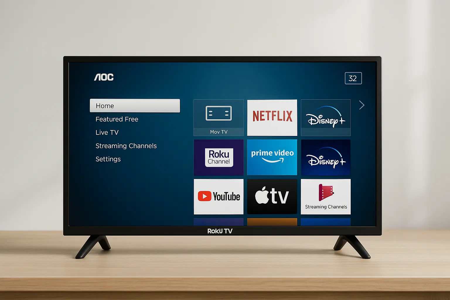 Smart TV 32 polegadas AOC Roku bom e barato que valem a pena