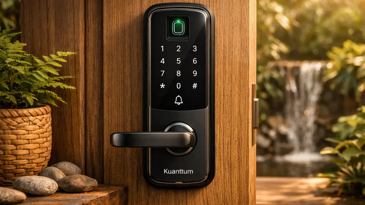 3 Fechaduras Eletrônicas Digitais Kuanttum com Reconhecimento Biométrico