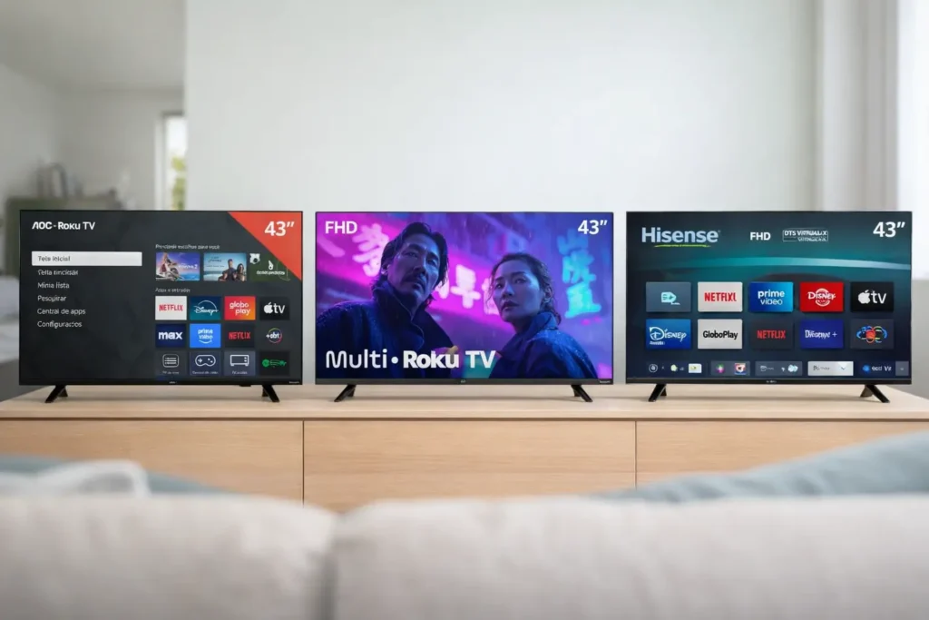 Smart TV 43 polegadas: 3 opções para escolher com clareza