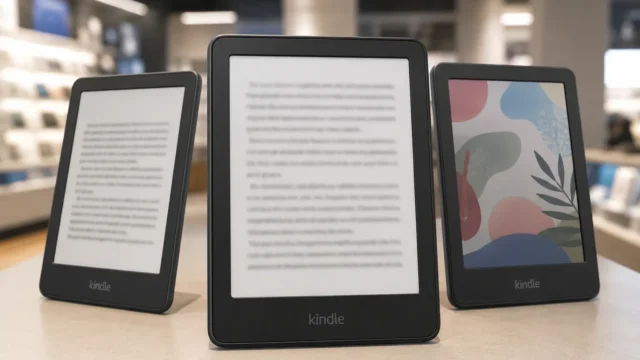 Kindle simples, Paperwhite ou Colorsoft: quando cada tela muda sua leitura
