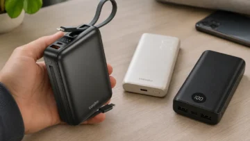 Power bank 20000mAh para viagem: 45W, cabos integrados ou visor LED?