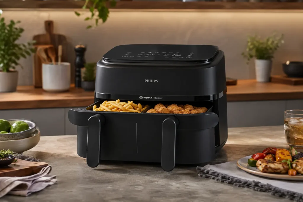 Philips Série 1000 ou Série 2000: cesto flexível ou janela de cozimento?