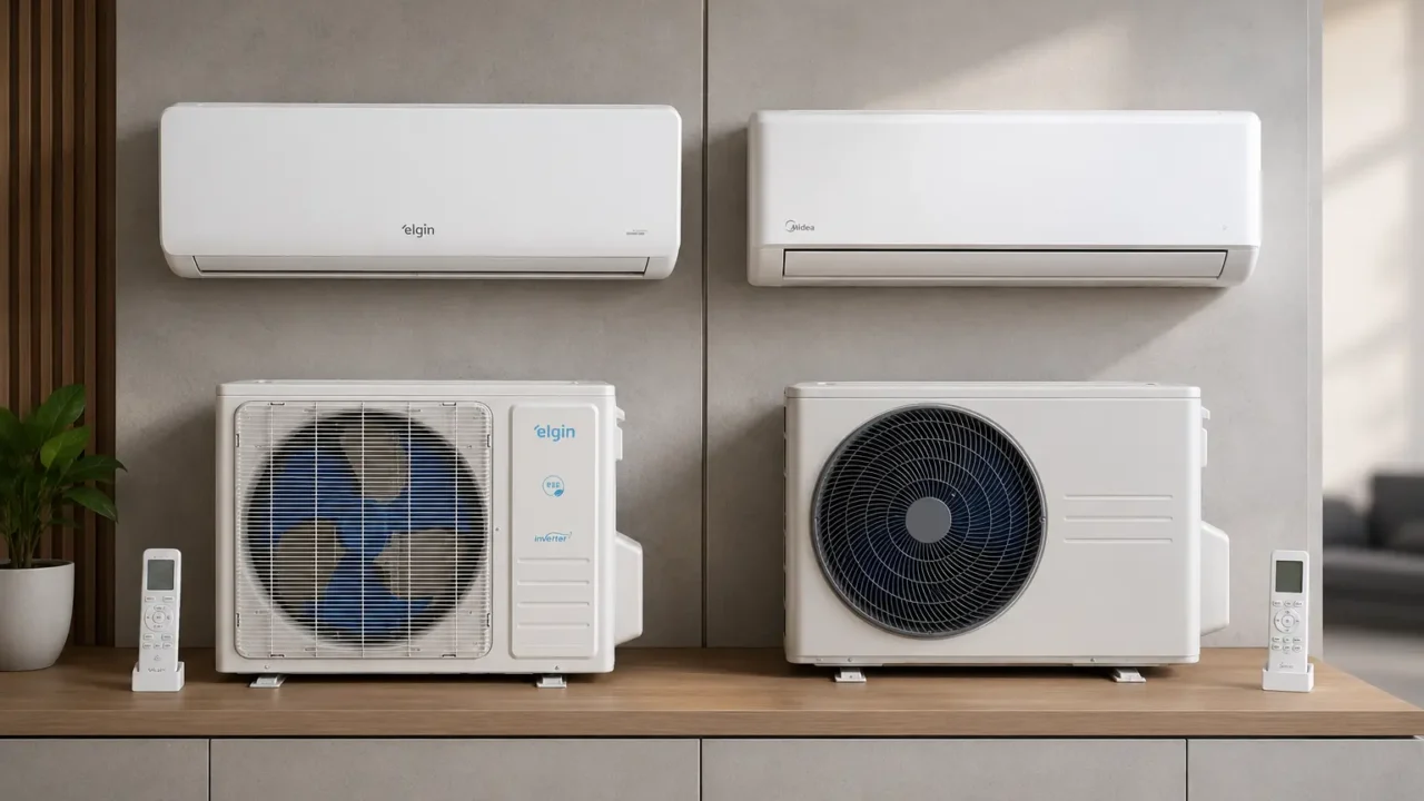Elgin 9000 ou Midea 12000: a escolha começa pelo tamanho do ambiente