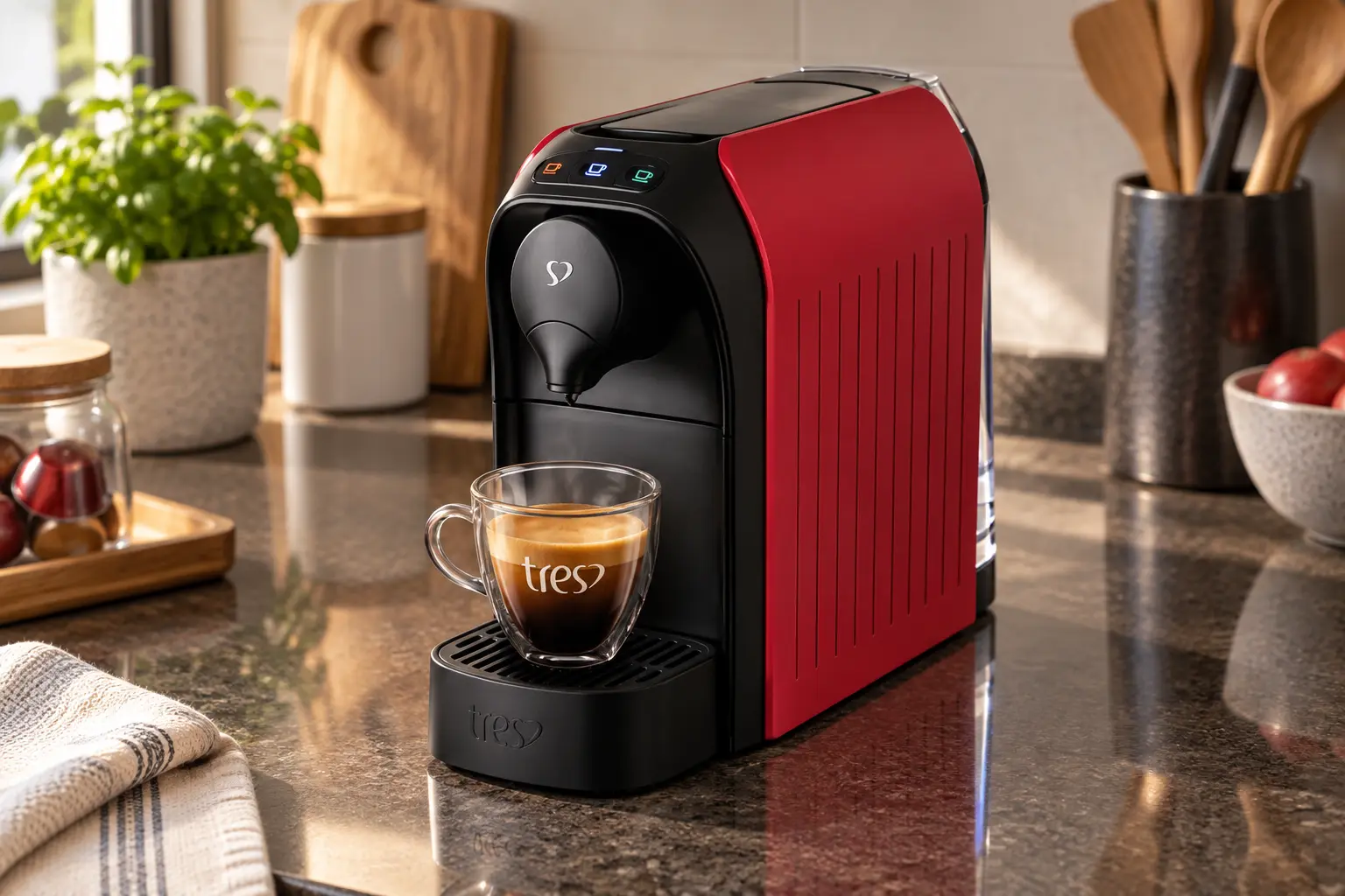 TRES Passione ou LOV: descarte interno ou reservatório de 950 ml