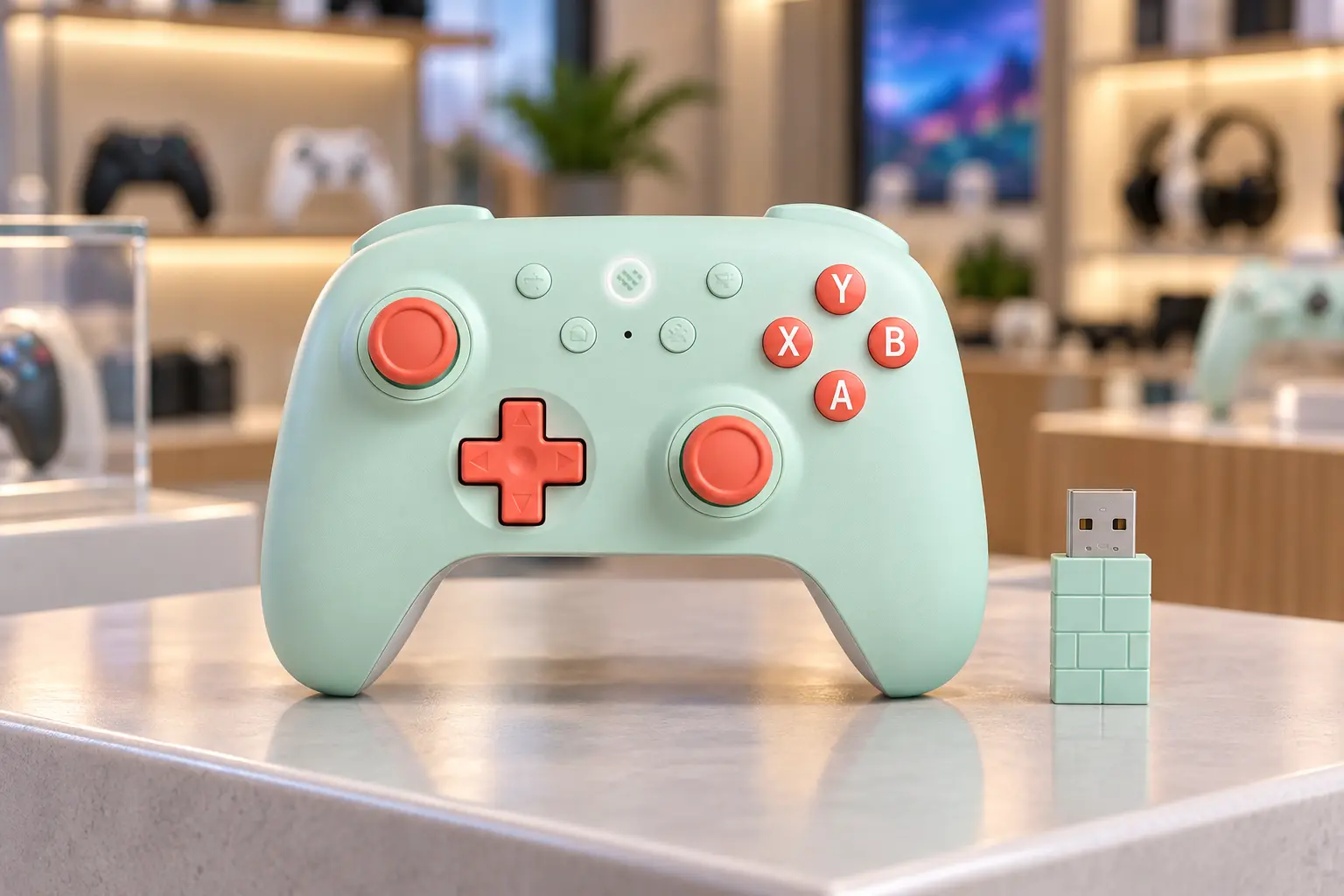 8BitDo Ultimate 2C Hortelã e Brownie: duas cores, conexão 2,4 GHz