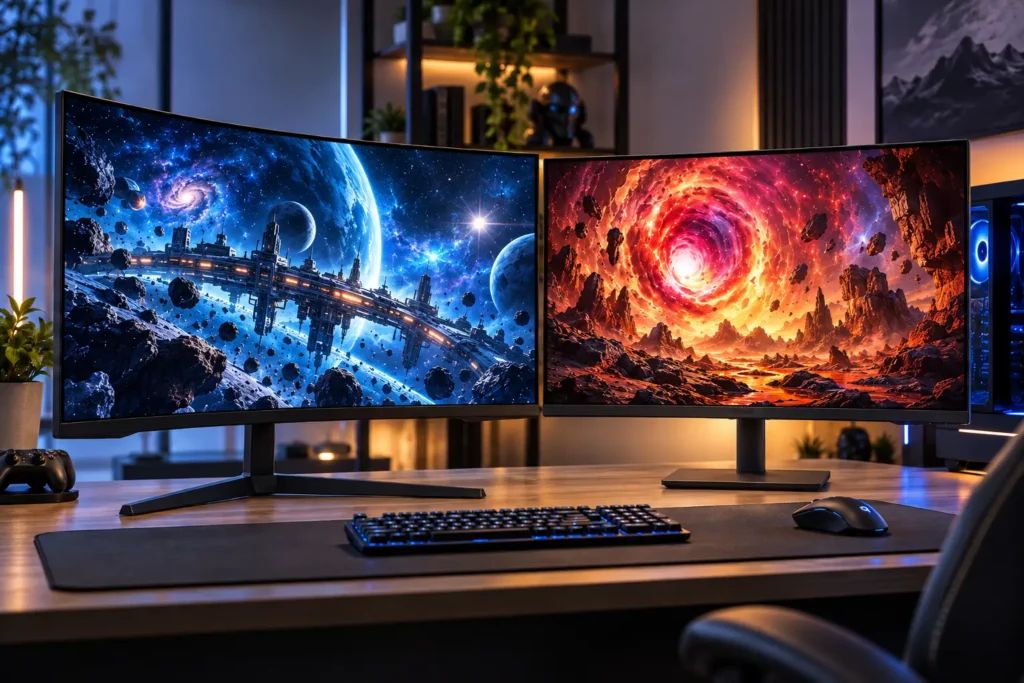 Odyssey G5 curvo ou G50F IPS: imersão 1000R ou painel de 180Hz